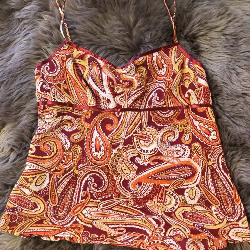 Ann Taylor Paisley Blouse Suiting Tank